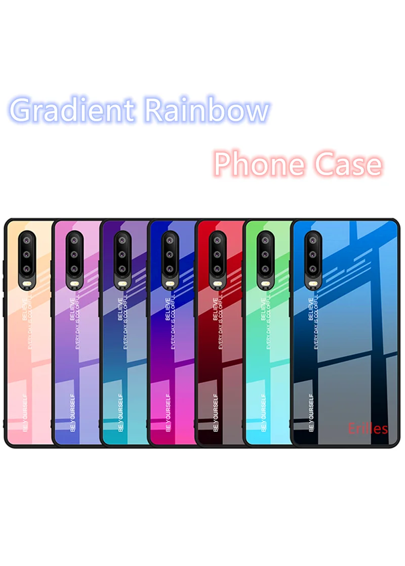 Чехол для телефона с градиентом радуги Huawei P30 PRO P20 RPO NOVA3 4 56MATE 20 LITE/ MATE 2 X