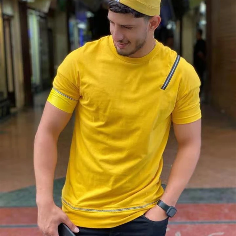 Футболка мужская Спортивная с круглым вырезом хлопок короткий рукав модная