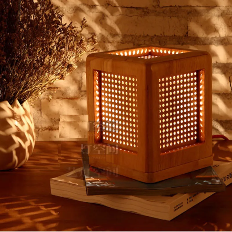 Современная настольная лампа деревянная книга ночник E27 база светодиодная в