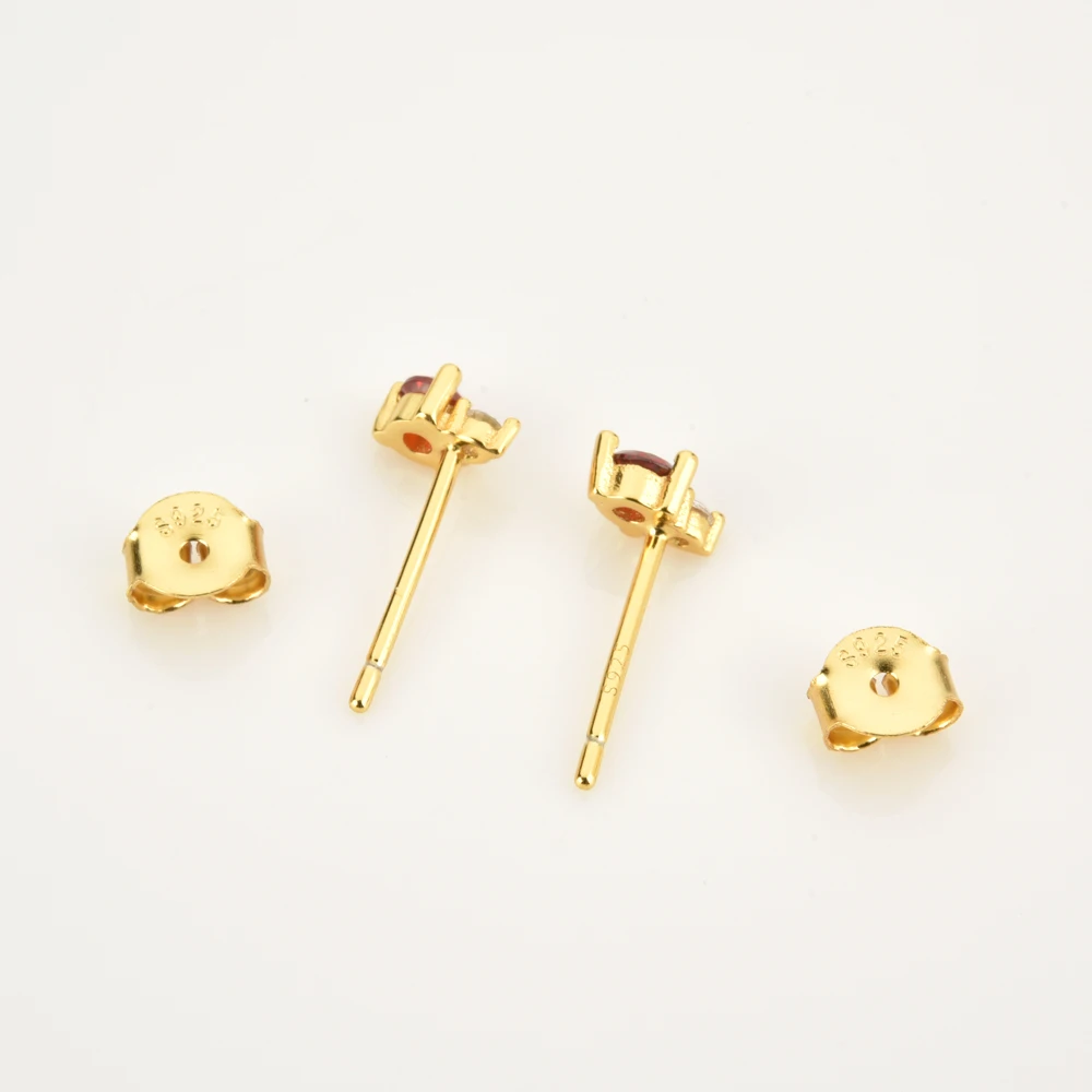 

Sterling Silver Gold 12 Months Gems Colorful Birth Zircon Charm Stud Earring Piercing Women Fashion Jewelry Gift 2021 silver