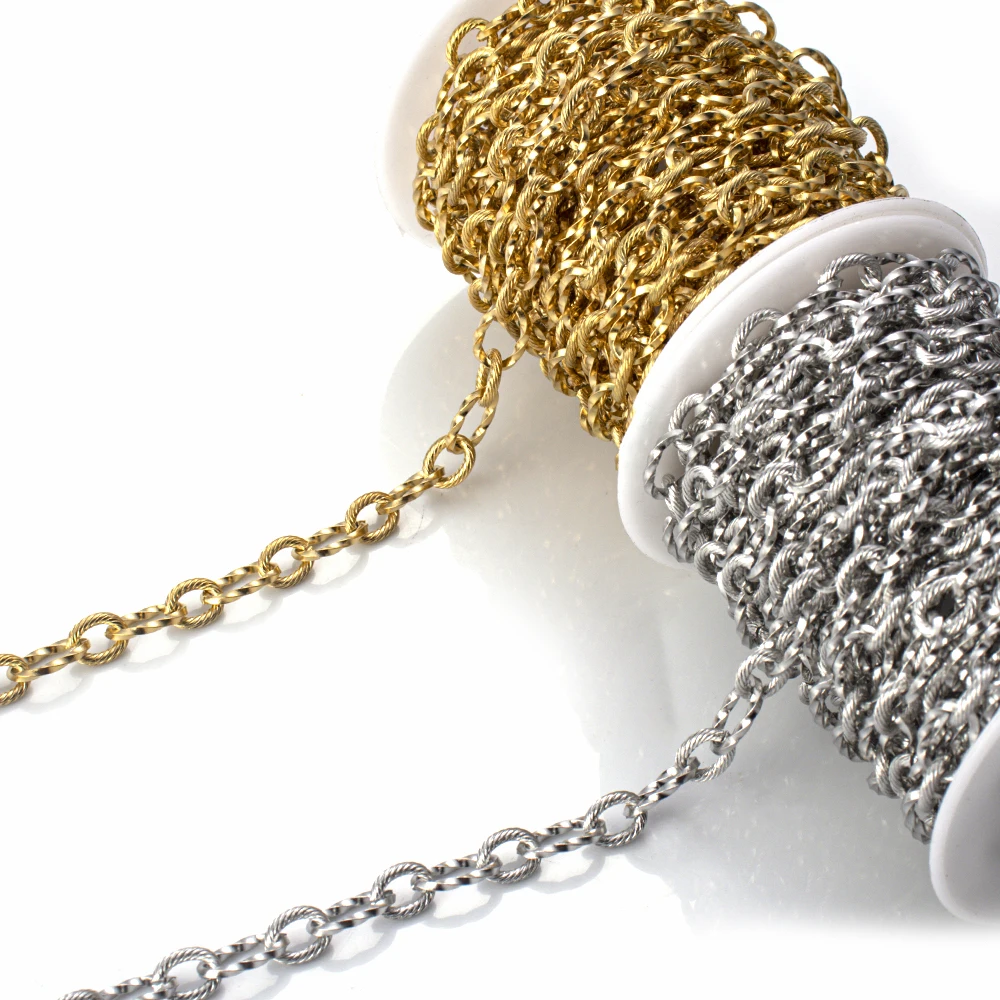 2 метра из нержавеющей стали тяжелая круглая цепочка колье объемная кабельная