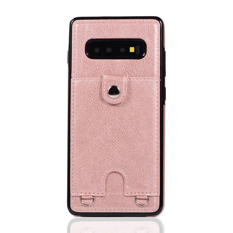 Rose Gold Модный, с длинным ремешком кожаный бумажник чехол для samsung Galaxy S10 S9 S8 плюс S10e Note 8 9 S7 края с слот для карт мульти-функциональный - Цвет: Rose Gold