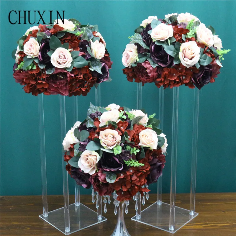 Декор для свадьбы в виде темно красного полусферического шара искусственная