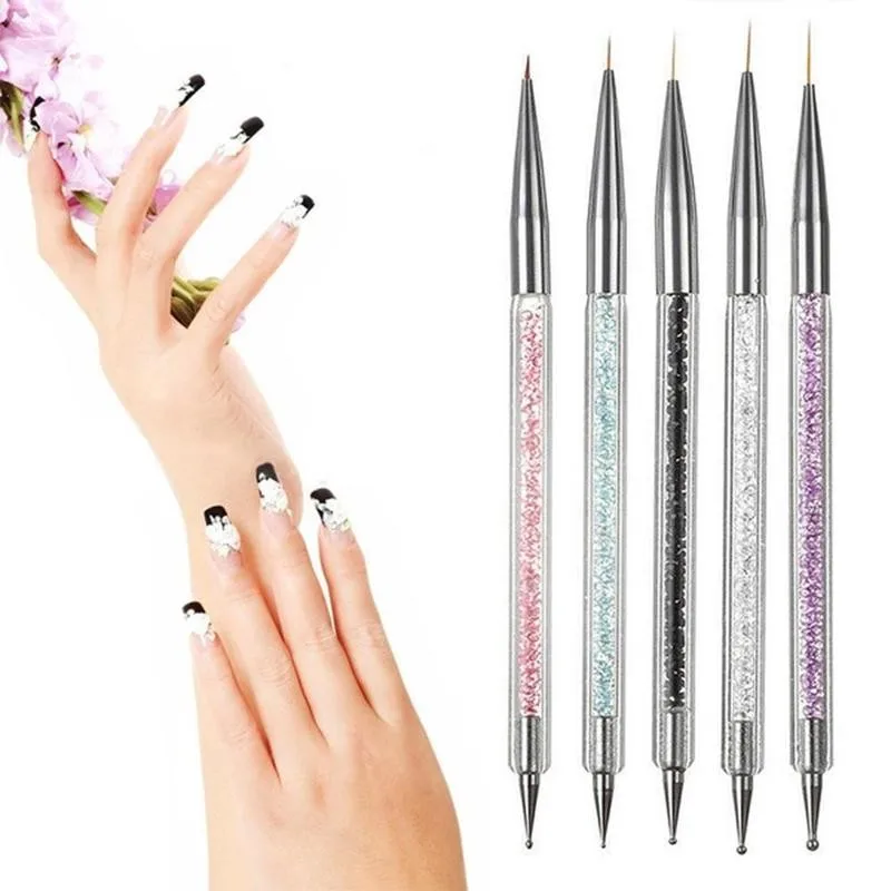 

5pcs/set Nail Art Brushes Kit Nail Art Painted Pen Manicure Beauty Tool Pull Line Stroke Line Point Drill Pen Set