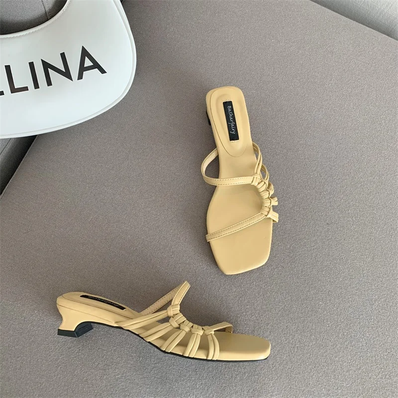 

2021 летняя модная повседневная женская обувь, темпераментные однотонные Тапочки