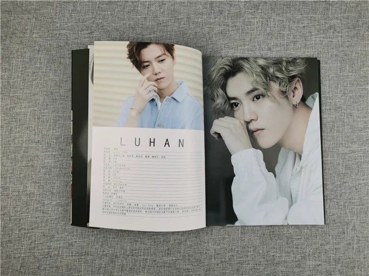 Книга с фотографиями Овен Лу Хань Китайский Мужской певец журнал изображением