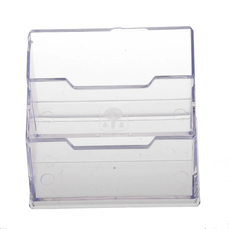 

Desktop Business Card Holder Display Stand 2 compartments