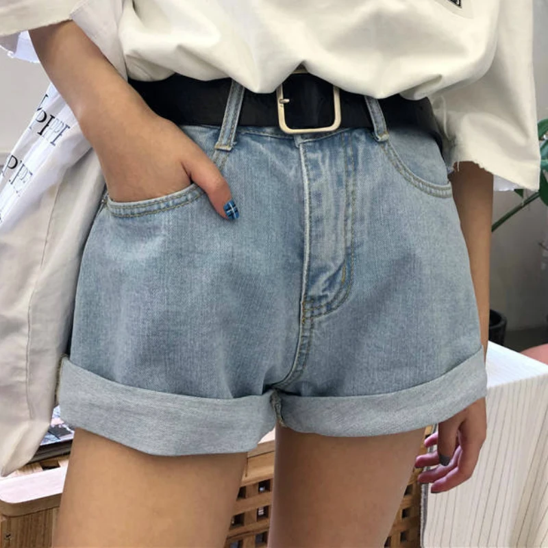 Shorts Women Solid Tassel Summer Cool Woman Denim Wide Legs Short Regular Loose Simple Leisure High Waist Ladies Popular Clothes | Женская
