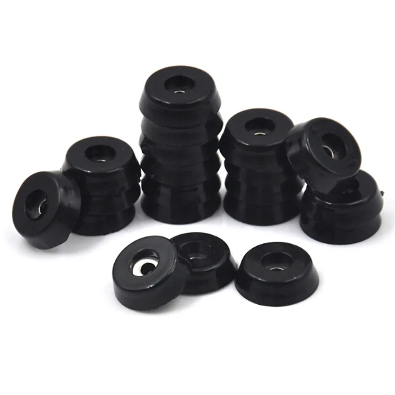 

10x Anti slip furniture legs Feet Black Speaker Cabinet bed Table Box Conical rubber shock pad floor protector Furniture Part