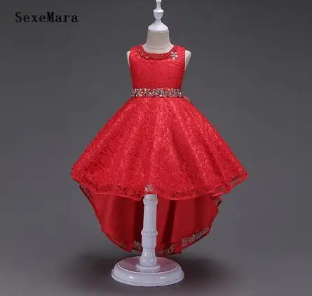 Новинка Недорогое Платье для девочек с поясом детское платье свадебной