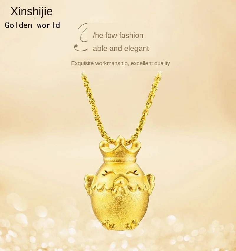 

Wholesale Brass Gold-plated 3D Pendants Do Not Fade Euro Men and Women's Necklaces Small Gift Sand Golden Chicken Pendant