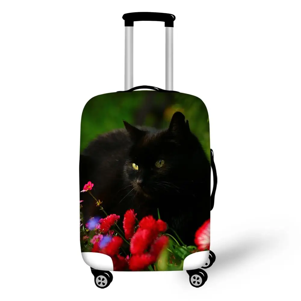 HaoYun Protective Suitcase Cover Flower Cats Elastic Dustproof Luggage Cover Cartoon Animal Prints Waterproof Travel Accessories