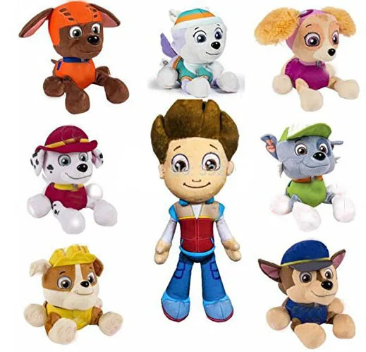 06-8pcs 6 шт. подлинный Щенячий патруль китайский стиль Tang плюшевая игрушка мультяшный Щенячий патруль Чейз Marshall Skye Rocky мягкая детская игрушка-фигурка - Цвет: 06-8pcs