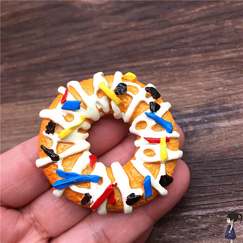 Креативная имитация десертного пончика стерео смола трехмерный магнит на