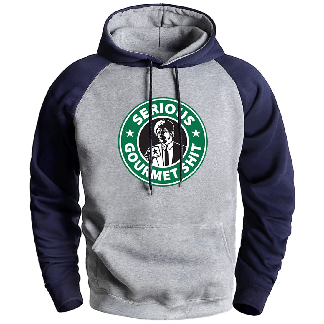 

Толстовка мужская зимняя с длинным рукавом, круглым вырезом и капюшоном