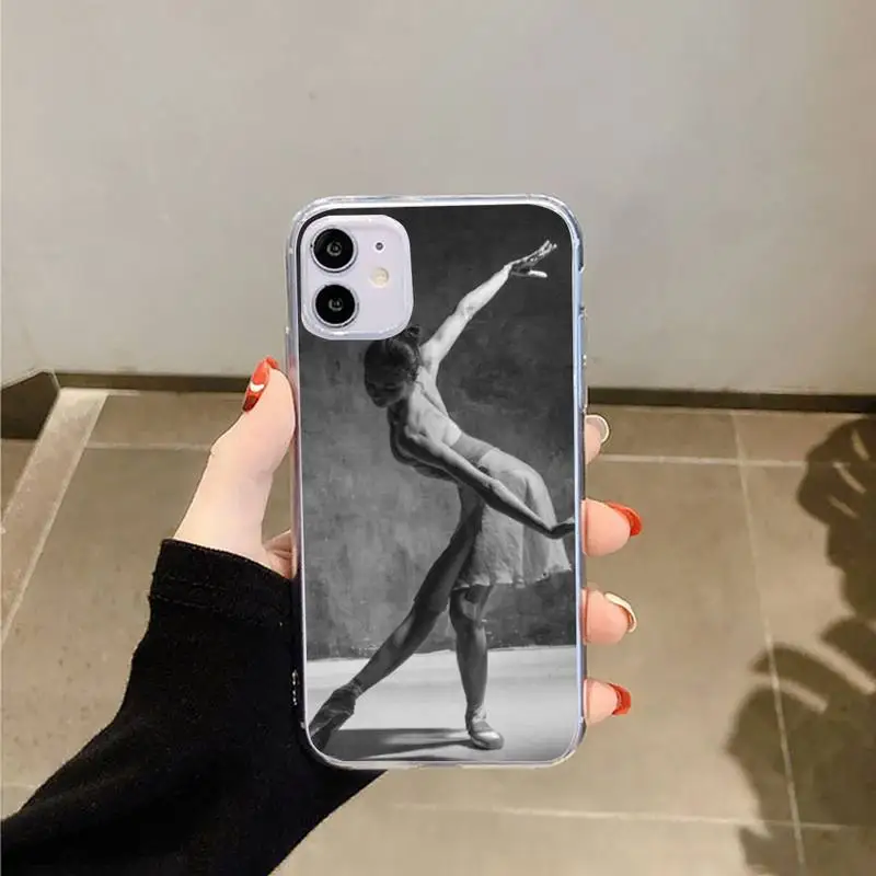 

Ballet Dancer art painting Phone Case Transparent for iPhone 6 7 8 11 12 s mini pro X XS XR MAX Plus