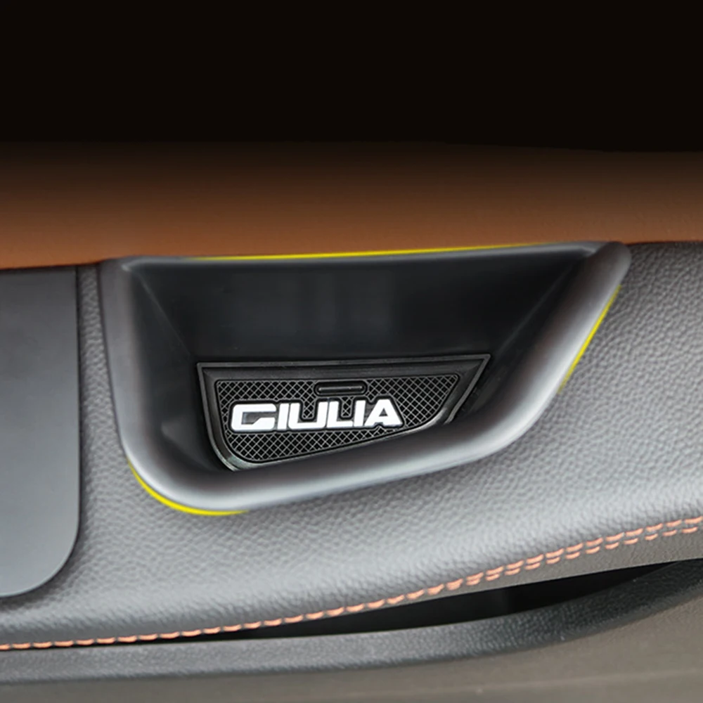 

1 Pair Car Handle Armrest Storage Box Auto Tuning Accessories Interior Container With Anti Slip Mat For Alfa Romeo Giulia