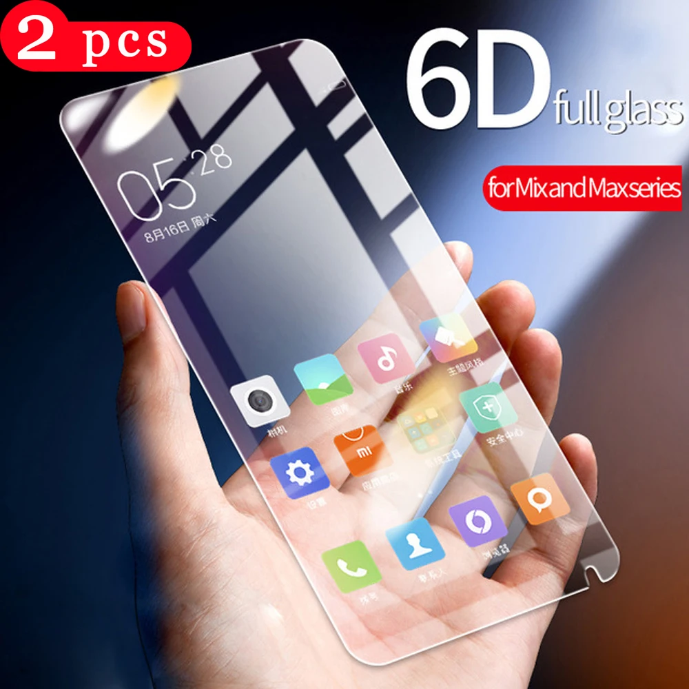 

2Pcs tempered glass for xiaomi mi mix 2 2s 3 max 2 3 phone screen protector redmi k20 pro pocophone f1 mi 9T pro protective film