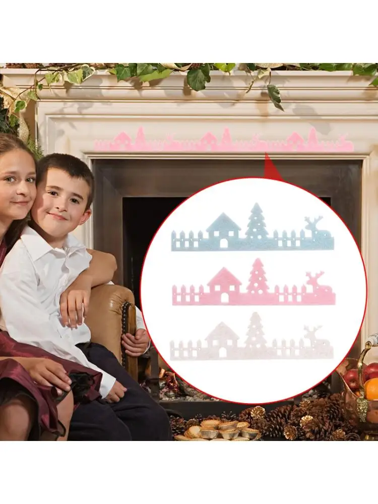 

3pcs 3D Christmas Decoration Foam Fence Shopping Mall Wall Sticker Window Ice Strip Fireplace Accessories
