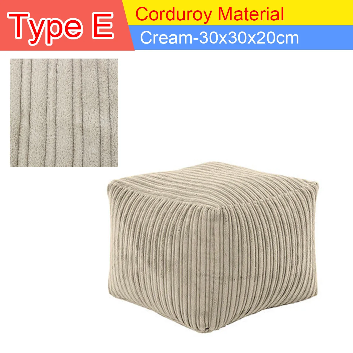 

Lazy BeanBag Accessories Footrest Cover Without filling Corduroy Sofa Cover Seat Footstools Foot Rest Stool Cover Beanbag Cover