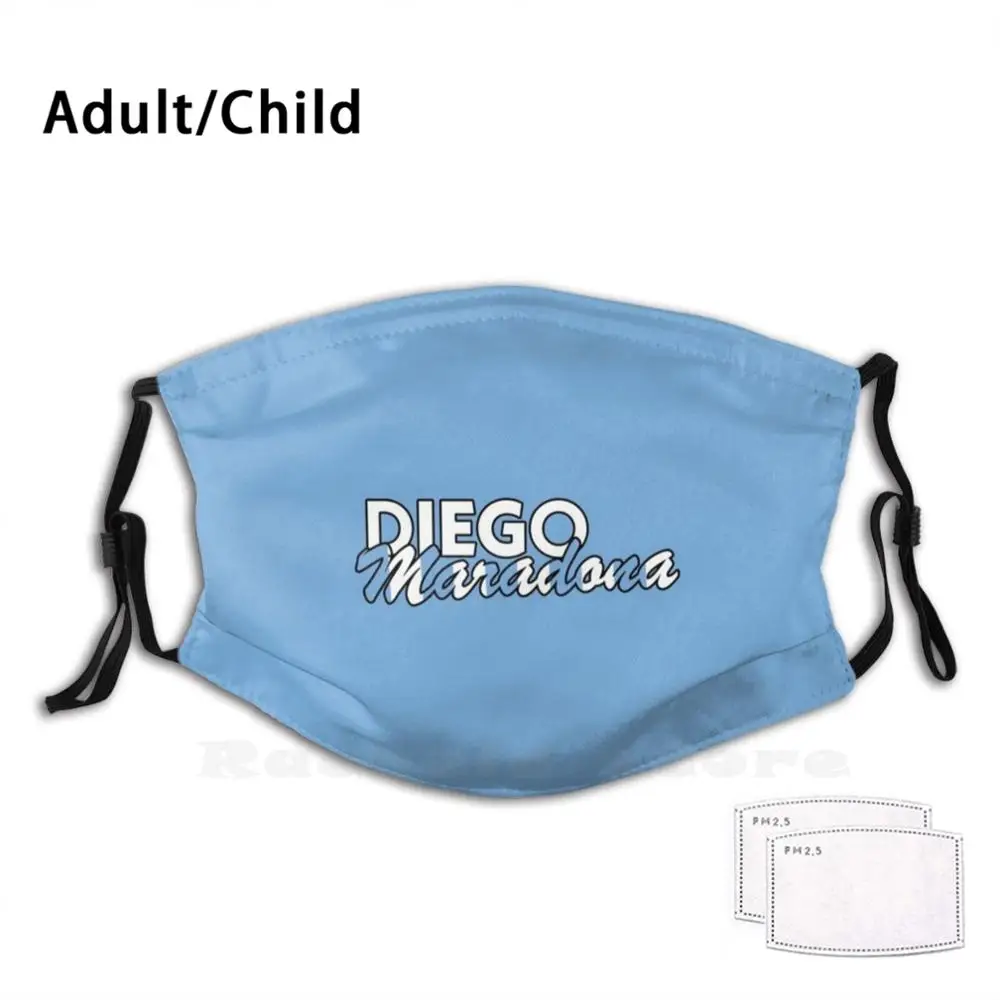 

Diego Maradona Mask Print Washable Filter Funny Mouth Diego Maradona Maradona Football Argentina Aguero Dybala Napoli Soccer
