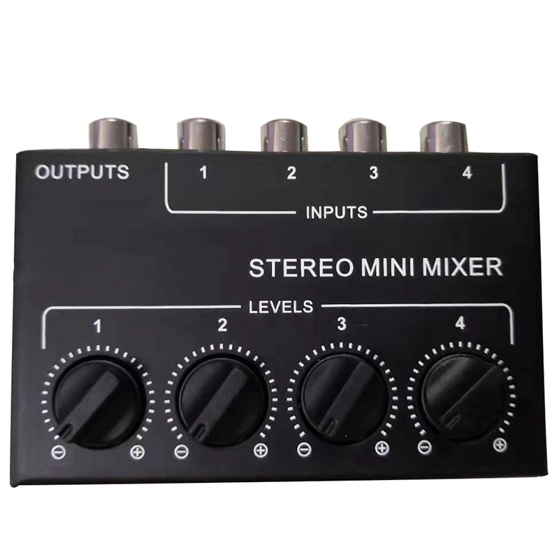 Cx400 Mini Stereo Mixer Audio Distributor for Headphone External Power Rca 4-Channel Passive Mixer Mixer Stereo Dispenser Home