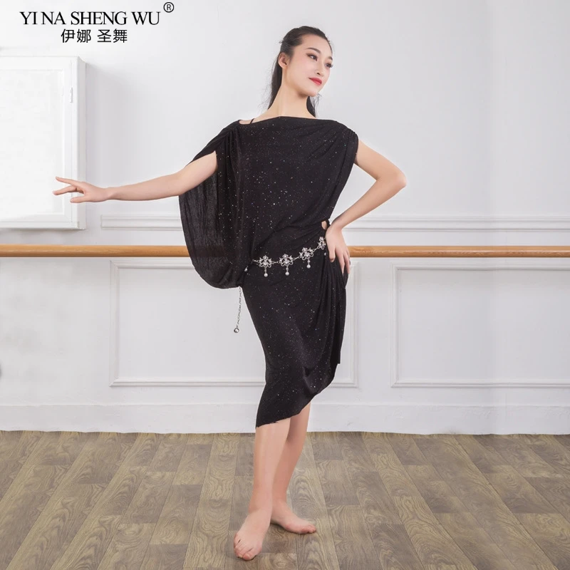 

New Lady Belly Dance Costume Practice Wear Belly Dance Robe Sequin Skirt Oriental Dance Top&skirt Dancing Long Dress Suit