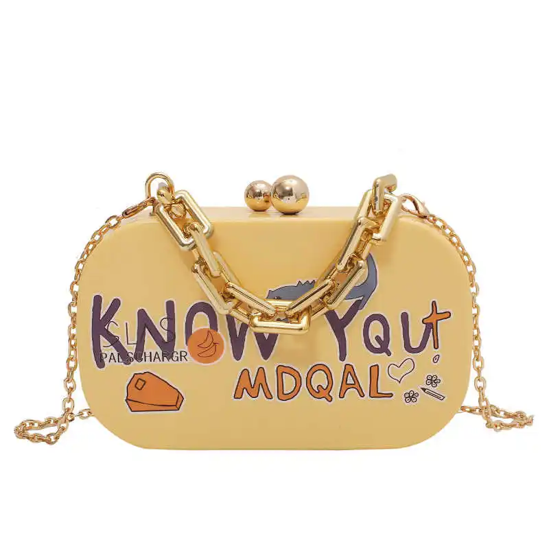 

Cartoon bag 2021 small fresh foreign style cute girl one shoulder chain portable box bag tide