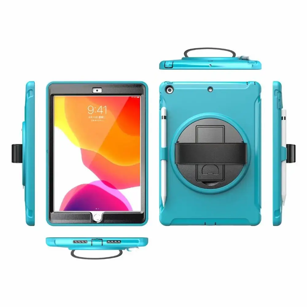 

Чехол для нового IPad 10,2 дюйма 2019 7-го поколения A2200 A2197 360 Вращающийся планшет противоударный жесткий прочный Чехол-подставка с ручкой