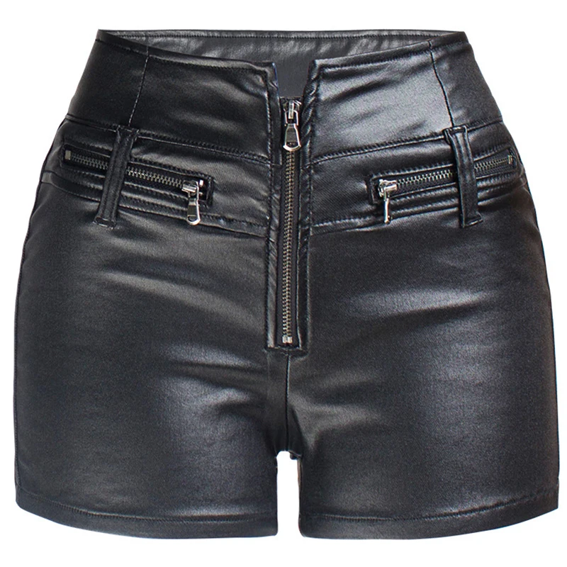 

Women Lether Pants Women's Shorts Female Summer Women's Clothing 2021 Sweat Plus Size High Waisted Pants Leather Shorts