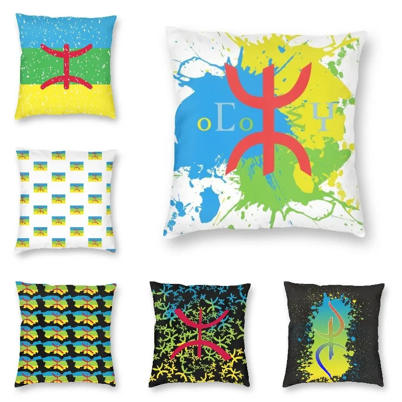 

Крутой флаг Amazigh, брызги, искусство, квадратная подушка, чехол, домашняя декоративная 3D двухсторонняя подушка с принтом Amazir Imazighen, чехол для а...