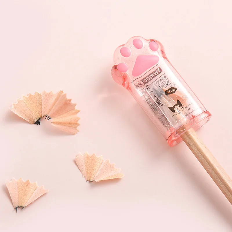 

Cute Cat Paw Pencil Sharpener Kawaii Items Student Prize for Kids Gift Creative School Supplies Stationery