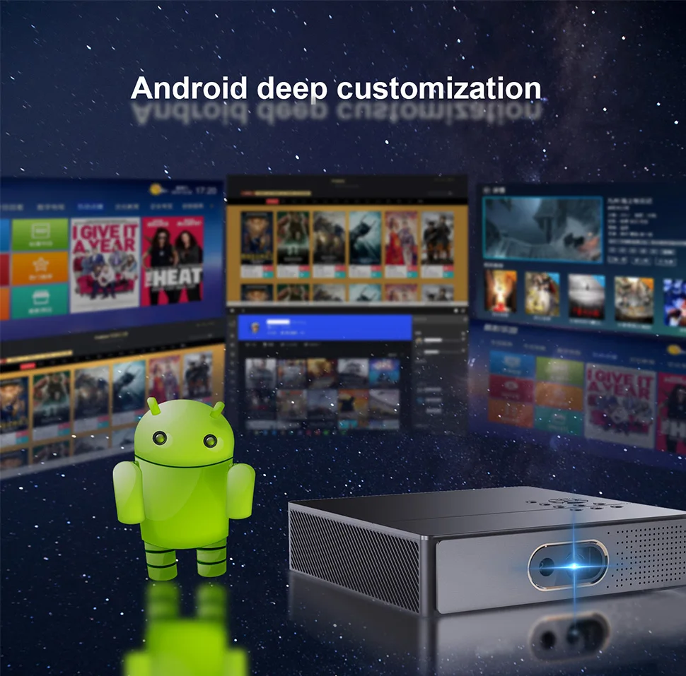 WZATCO S5 DLP 3D проектор Смарт Android 4K 5G WI FI для домашнего кинотеатра Full HD 1080P видео