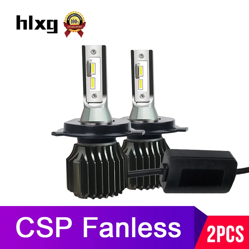 HLXG CSP H7 светодиодный H4 фара 9012 HIR2 9006 9005 H11 диоды мини Автомобильные фары 6000K Hi Lo