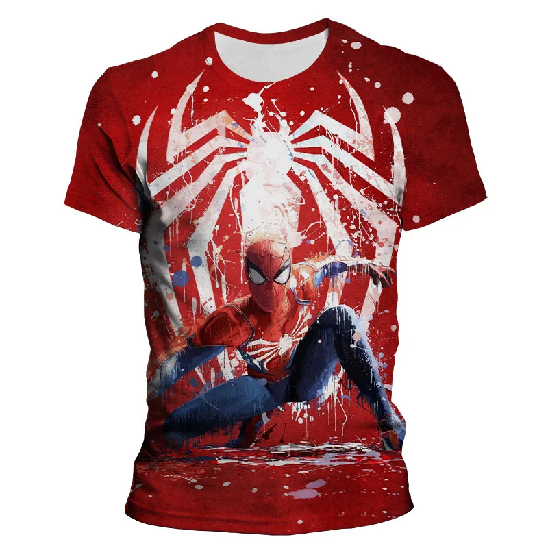 Футболка с 3D-принтом Человека-паука повседневный модный топ коротким рукавом для