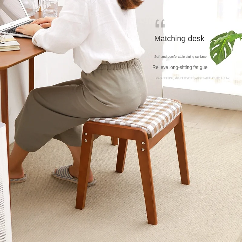 

Stool Household Dining Stool Long Stool Fabric Sofa Stool Dressing Makeup Stool Solid Wood Bench Small Stool Bedroom Furniture