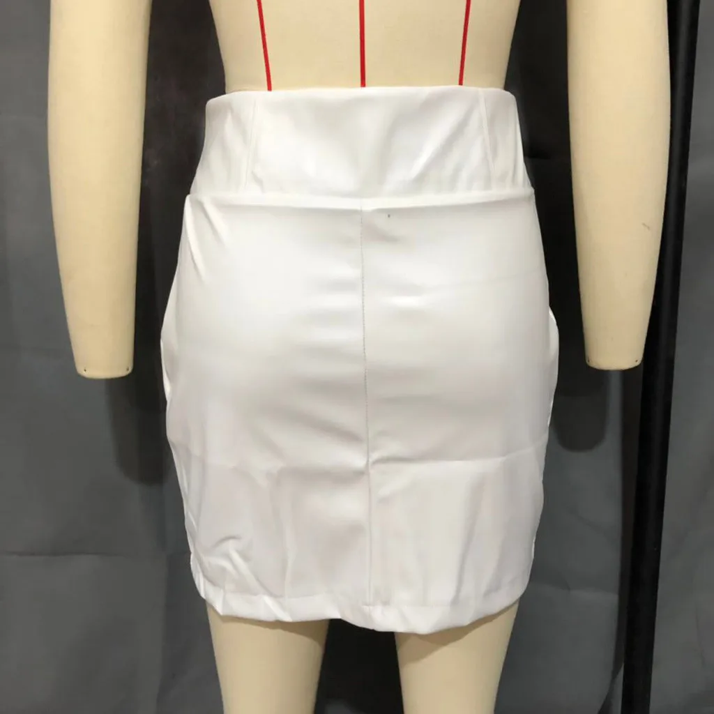 

Womail Women Skirt High Waist Faux Leather Skirt Sexy Mini Short Bodycon Pencil Skirts 2020 summer Zipper PU A-Line Skirt Club