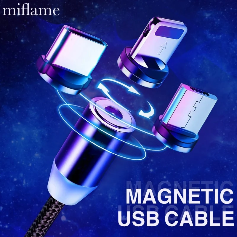 Магнитный кабель USB для быстрой зарядки 2 м Тип C магнитное зарядное устройство