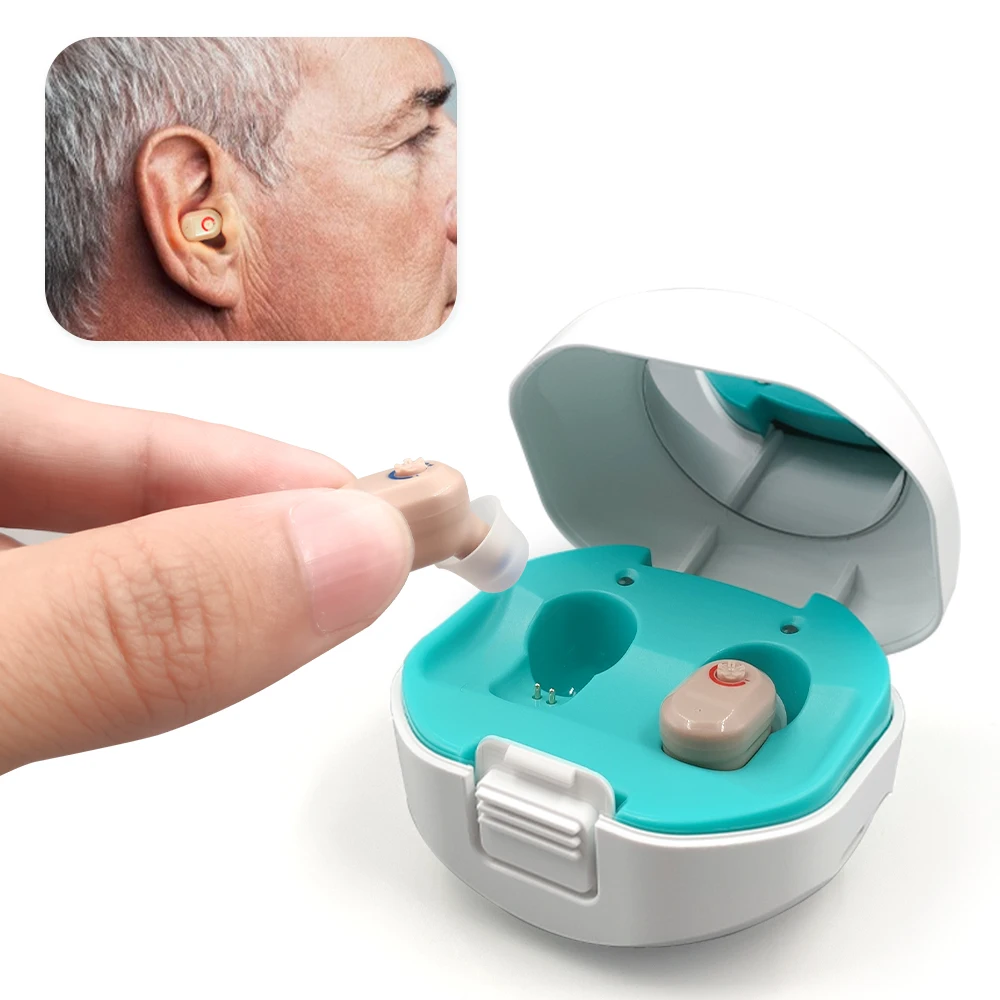 

1 Pair Hearing Aids USB Rechargeable ITE Sound Amplifier Invisible Hearing loss For Elderly Deaf Simple Better Hearing