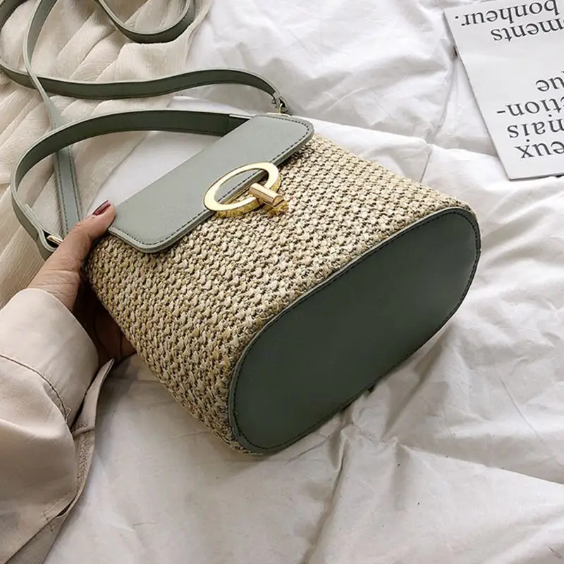 Женская Соломенная Сумка через плечо Повседневная сумка женская для путешествий