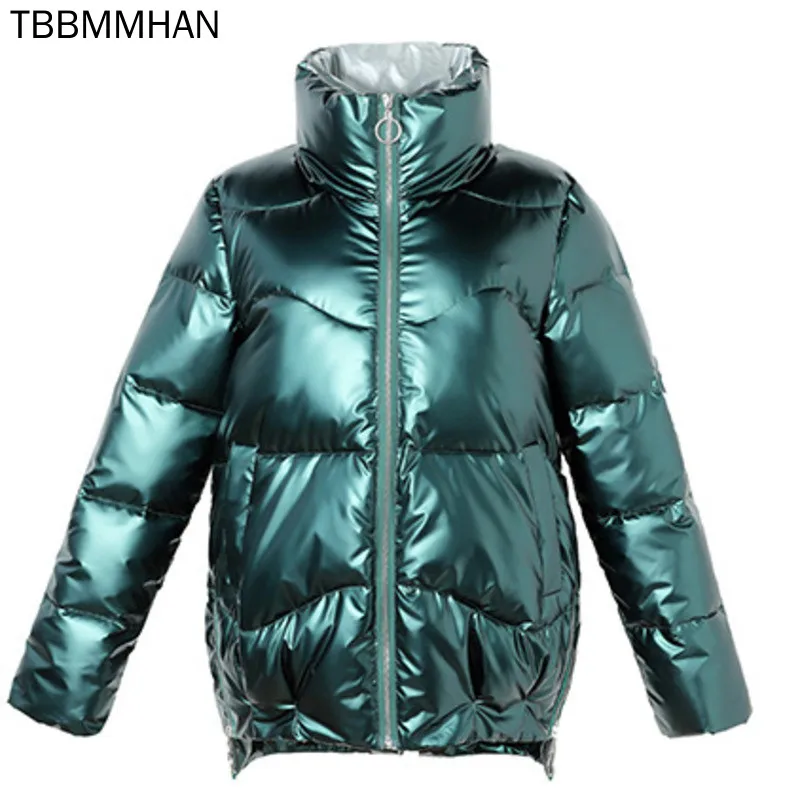 

Зимняя одежда 2021, женская одежда, свободная куртка в Корейском стиле, яркая повседневная куртка с воротником-стойкой, женские пальто и куртк...