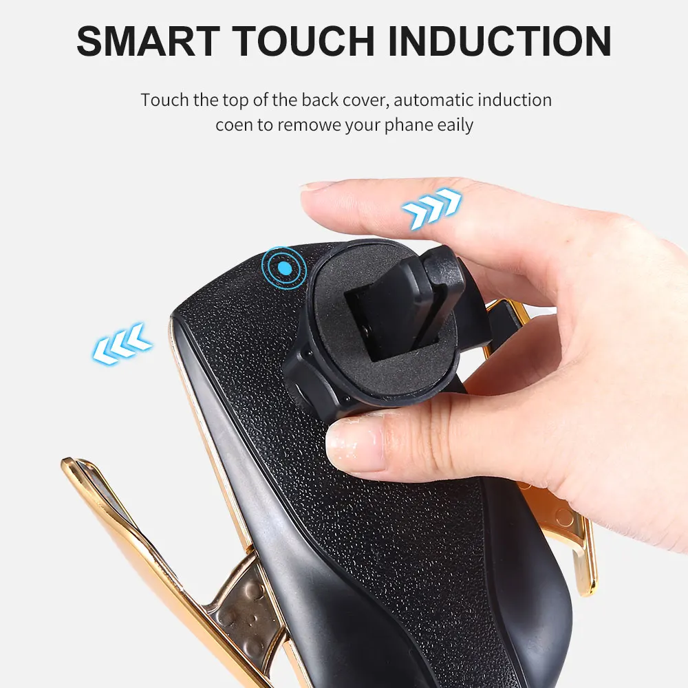 R1 Car Wireless Charger 10W  Infrared Sensor Automatic Clamping Fast Charging Phone Holder Support Qi for iphone 11 XS  Samsung