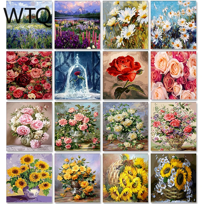 

Алмазная 5D картина «сделай сам», вышивка крестиком, цветок, полноразмерная/круглая Алмазная вышивка стразы, искусство интерьера