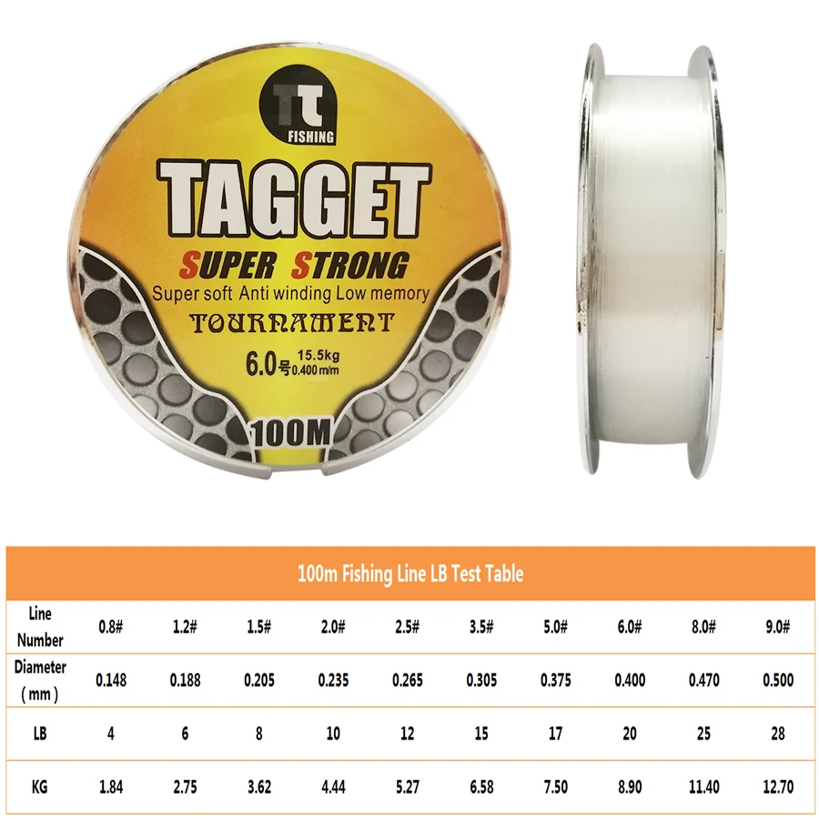 Monofilament Nylon Fishing Line 100M Superior Leader Wheel 1.84KG-12.7KG | Lines