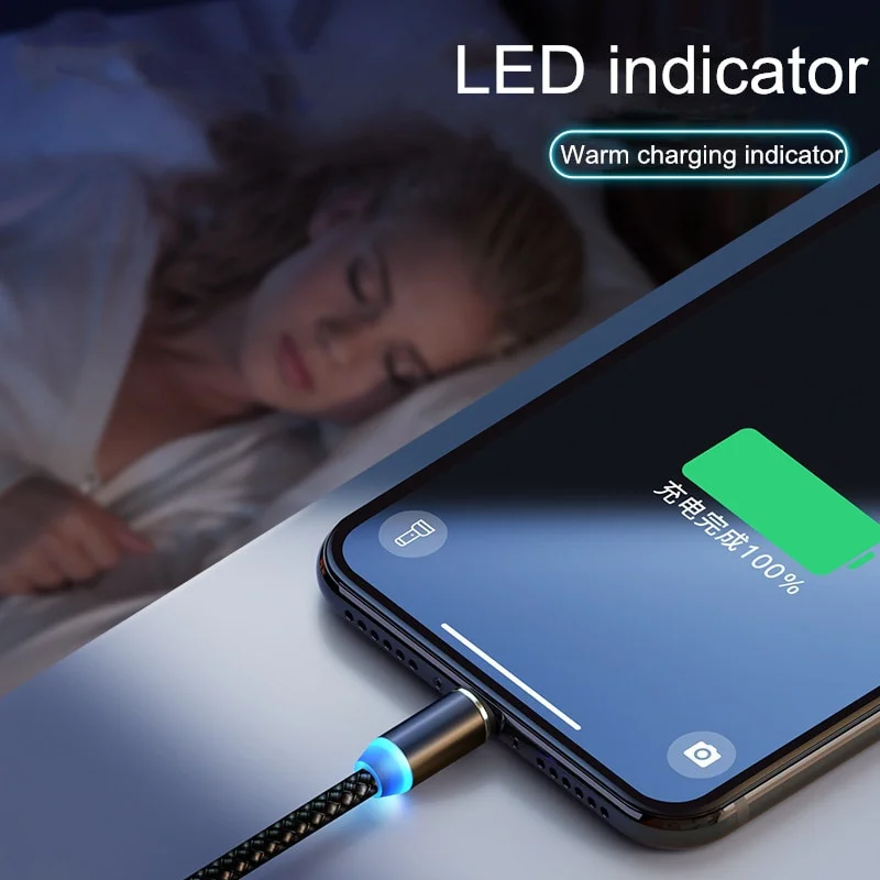 Magnetic USB Cable Fast Charging USB C Cable LED Magnetic Charger Data Charge Micro USB For Samsung S10 For Xiaomi For Huawei