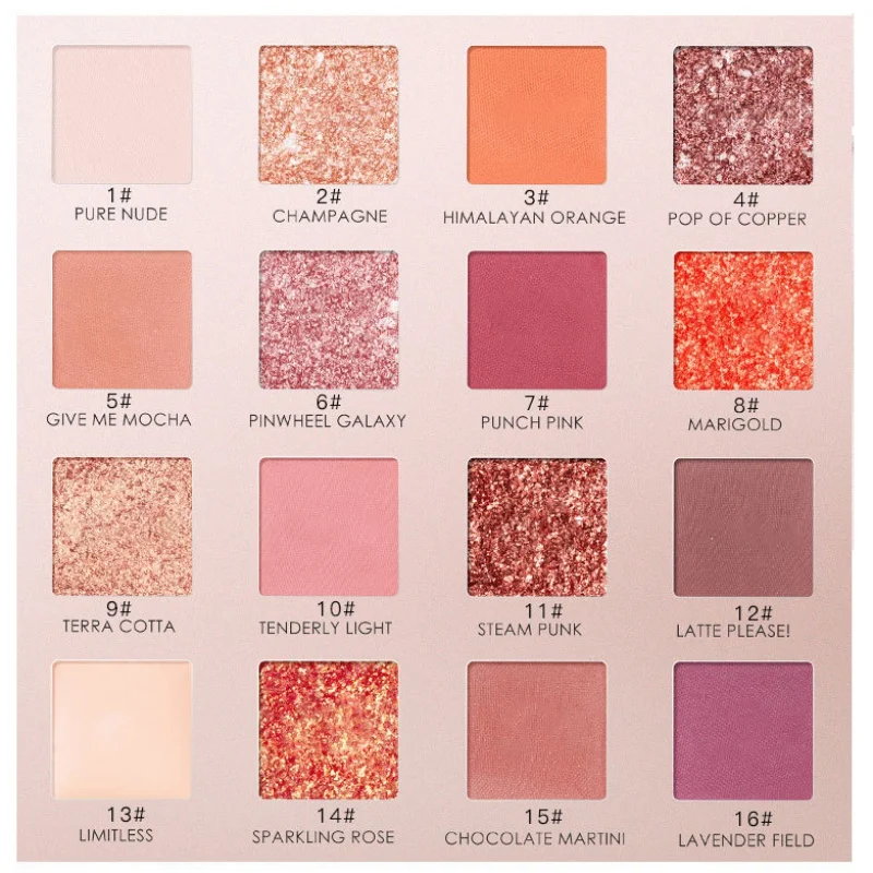 16 цветов блестящие тени для век Палитра водонепроницаемые матовые мерцающие