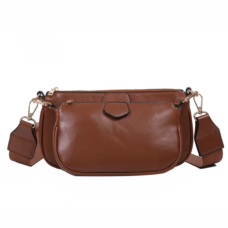 

Women's Small PU Leather Crossbody Bags 2021 Fashion Three-in-one Bag Women's Leather Luxury Shoulder Package Female Wallet