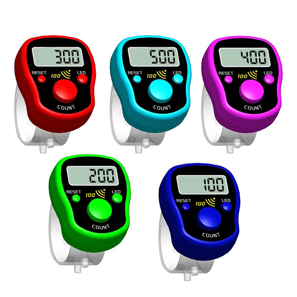 

Random Color Finger Counter Digital LED Electronic Handheld Tally Counter Clicker Finger Ring Golf Digit Stitch Marker