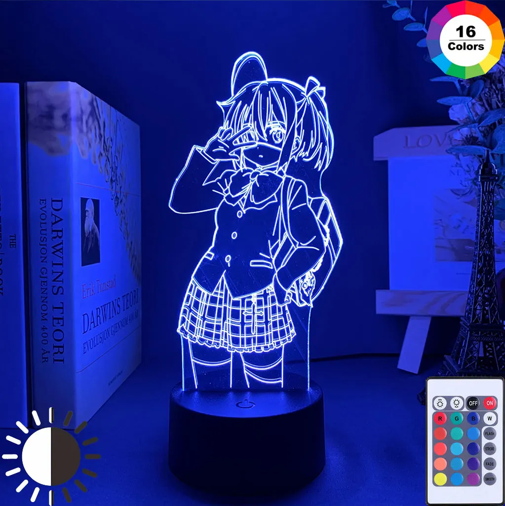

Rikka Takanashi Led Night Light for kid Bedroom Christmas Decor Nightlight Birthday Gift Anime 3d Table Lamp Rikka Love Chunibyo