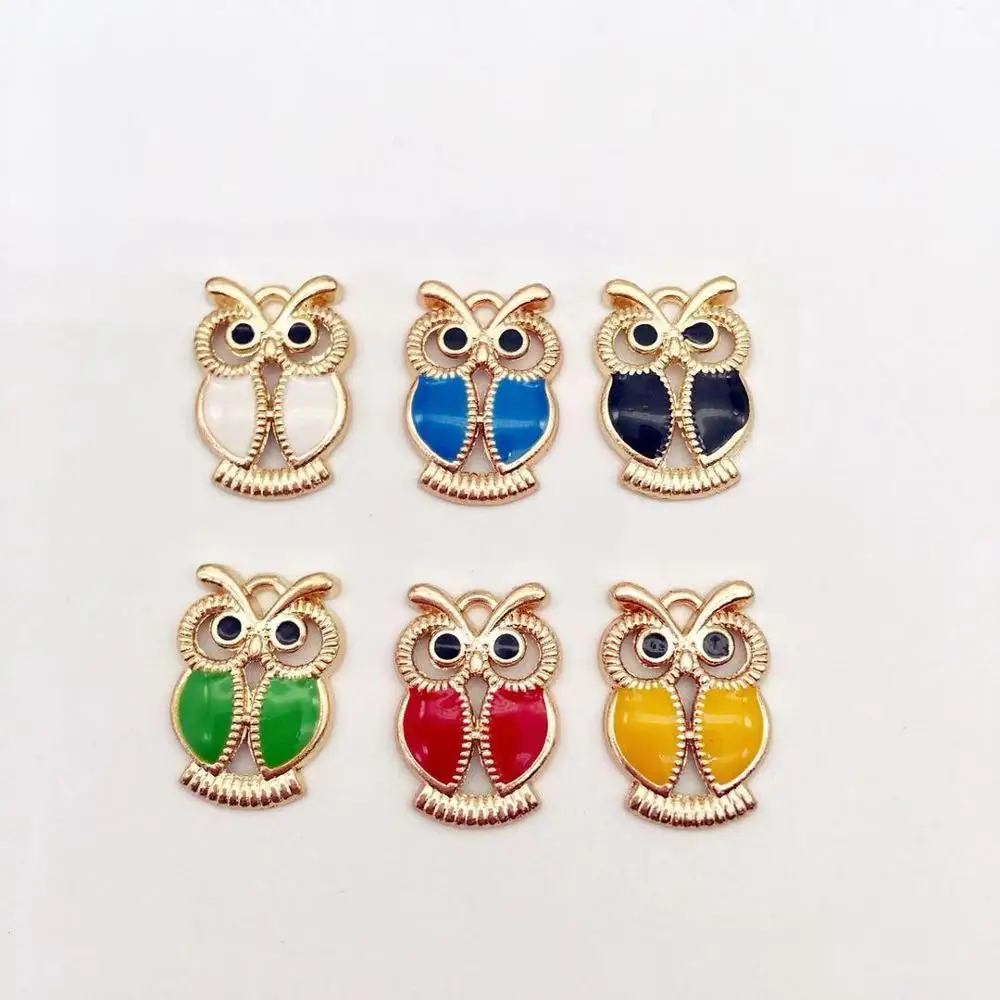 6 шт. эмалевые подвески в виде совы|Шармы| |